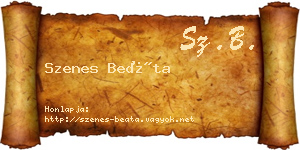 Szenes Beáta névjegykártya