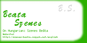 beata szenes business card